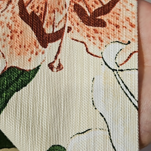 Ann Taylor Petite, Sz 4P, Mini, Pencil Skirt Cream, Floral, Lily, Peach, Purple - Picture 3 of 12